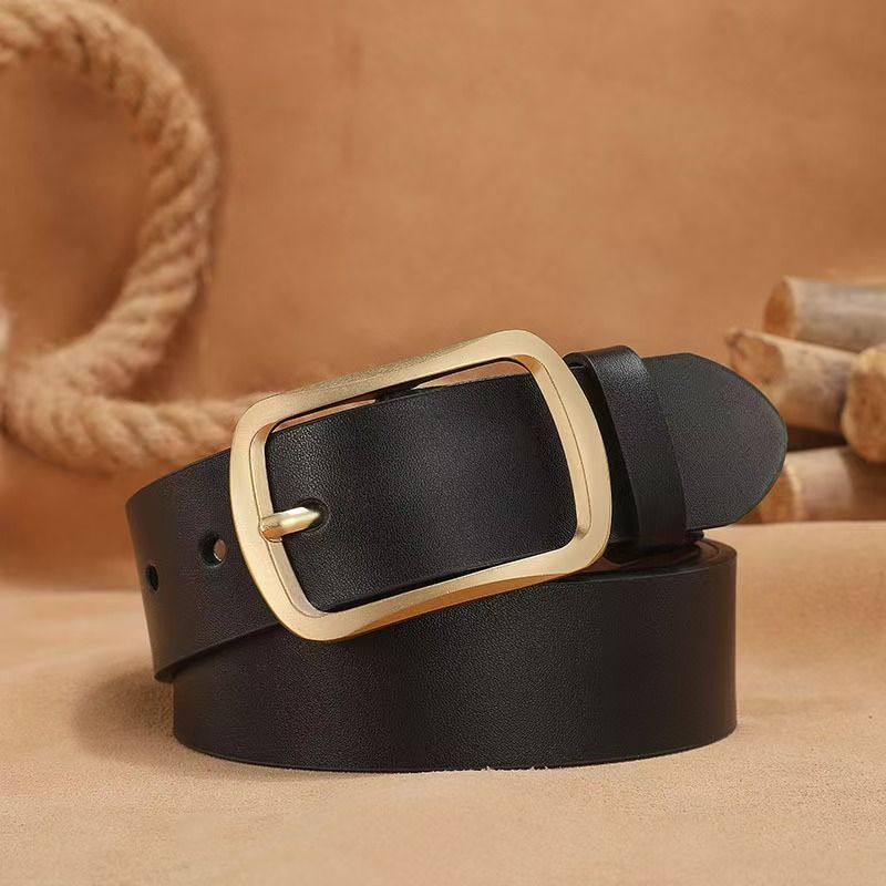 Men's belt Leather belt Leisure Versatile Men's Needle Buckle Belt Fashionable men's waist belt Double sided two-layer cowhide Belt
