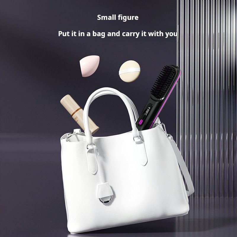 Hot Comb New wireless straight hair comb, rechargeable ceramic electronic comb MINI straightener, portable and non damaging hair comb