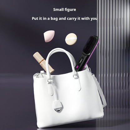 Hot Comb New wireless straight hair comb, rechargeable ceramic electronic comb MINI straightener, portable and non damaging hair comb