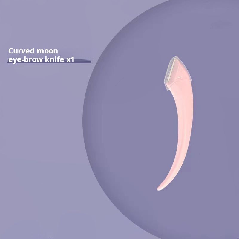 Beginner's Safe Eyebrow Trimmer New Eyebrow Trimmer Scissors Anti Scratch Bending Moon Eyebrow Scraper Set for Beginners