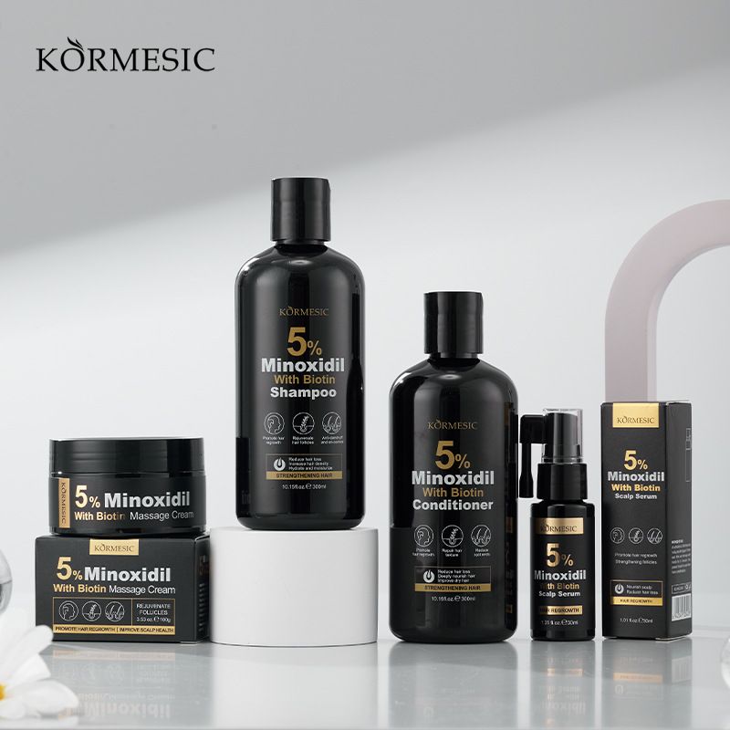 4PCS set KORMESIC 5% Minoxidil shampoo Conditioner Shampoo Repair Hair Damage Promote Hair Growth
