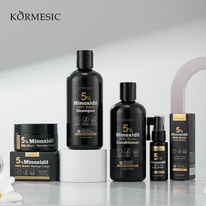 4PCS set KORMESIC 5% Minoxidil shampoo Conditioner Shampoo Repair Hair Damage Promote Hair Growth