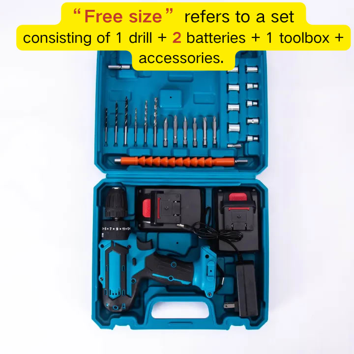 One and Two 21V battery Electric Cordless Drill Set (includes 24 kits and a toolbox )drilling machine,drilling machine set ,drillling tool drill machine drill bit set drill drilling bit