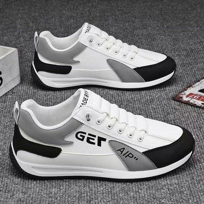ASSKLO Fashion Designer Men Sneakers Outdoor Casual Shoes PU Leather Breathable Walking Sports Shoes Men's Running Forrest Gump Shoes Flat Shoes Loafers Soft Sole Comfortable Durable white black