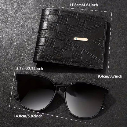 3 PCS Set Men's Set Of Watches Belts Wallets Sunglasses Exquisite Gifts 3Pcs Men's Quartz Watch And Wallet