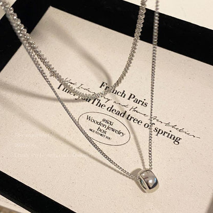Double-Layer Sparkling Chain Women's Autumn And Winter Matching Necklace Sweater Chain Fashionable And Stylish Long Accessories