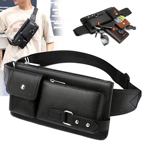 Fashion Waist Bag Fanny Pack Crossbody Pouch Waist Bag For Men Women Shoulder Bags Adjustable Shoulder Strap Fanny Pack Purse Large Phone Belt Bag PU Leather Outdoor Travel Phone Bag Zipper Closure