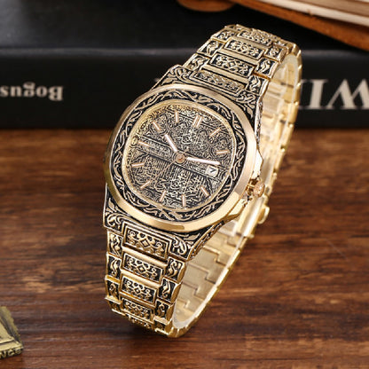 Men's Fashion Stainless Steel Watch Luxury Calendar Quartz Watch Business Clock