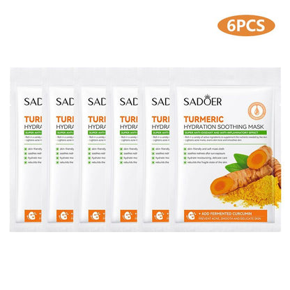 SADOER 10PCS Skin Care Set Turmeric Antioxygen Acne Hydrating Repair Set Face Toner + Face Serum + SADOER Face Cleanser + Eye Cream + 6PCS SADOER Face Mask