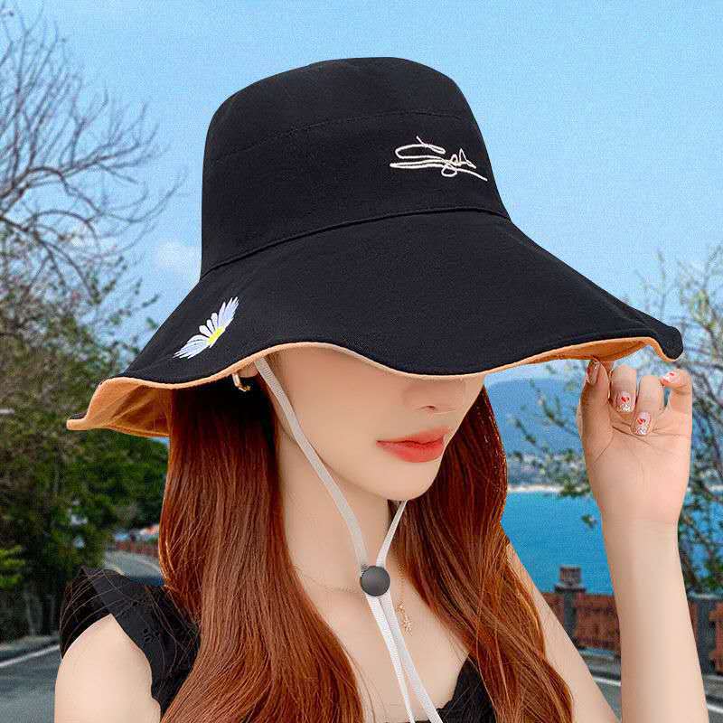 New style cotton bucket hats womens sun protection and shading in spring and summer beach leisure outdoor riding all-around sun hat cap
