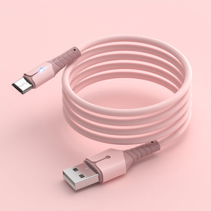 Liquid silica gel charging cables Micro USB Data Cables with light Fast Charging data line For Android Phone Charger Cable