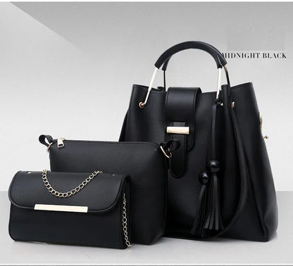 3PCS Handbags Shoulder Bag Fashion Women Handbag PU Leather Bags