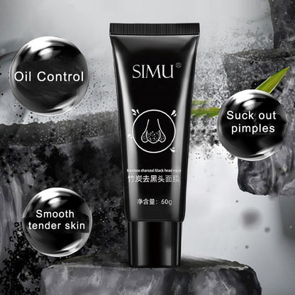 Bamboo charcoal to remove blackheads, mites, acne, deep cleaning and shrinking pores, tear off facial mask, nasal paste for men and women