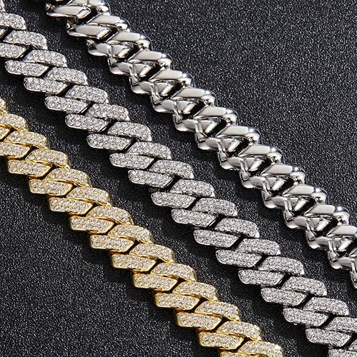 1pcs luxury chain jewelry 14mm miami cuban chain link necklace or bracelet rapper hip hop dangles men /women bling ice chains necklace men fashion jewelry accessories gift for friend