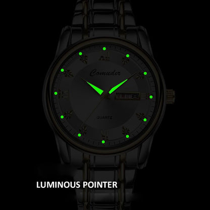 Men Watches High Quality Luxury Man Quartz Wristwatch Waterproof Luminous Date Week Men Watches Stainless Steel Male
