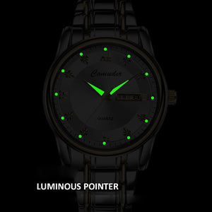 Men Watches High Quality Luxury Man Quartz Wristwatch Waterproof Luminous Date Week Men Watches Stainless Steel Male
