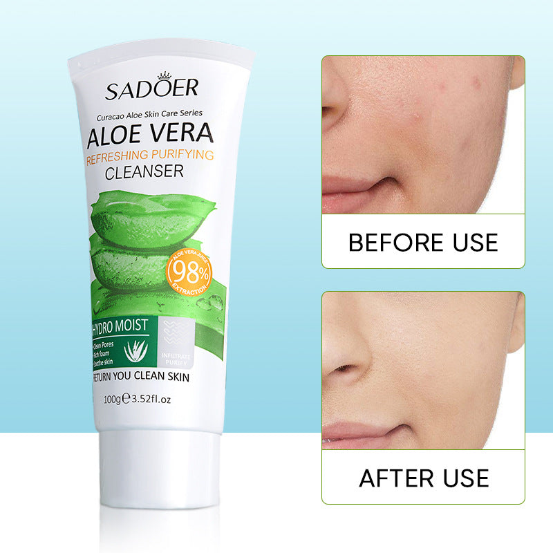 Aloe Vera Cleanser Skin Care Cleaner Shrink Pore Deep Cleaning Care Skin Rejuvenation moisturizing Face Wash Oil Control 100g