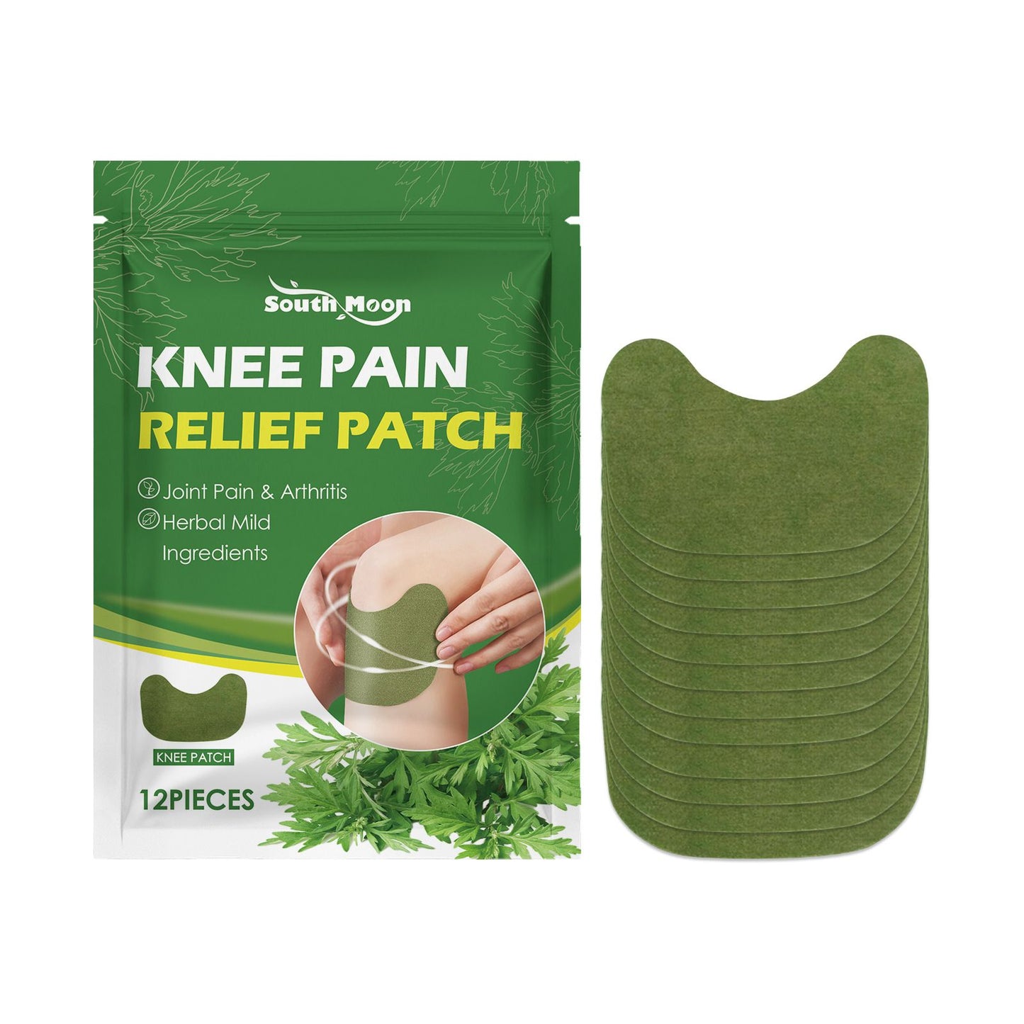 12PCS Mugwort Patches Knee Pain Relief Wormwood Patches Foot Care Herbal Pads Plaster Joint Pain Arthritis Sticker Wormwood Cervical Spine Paste Rheumatic Diseases Knee Patch