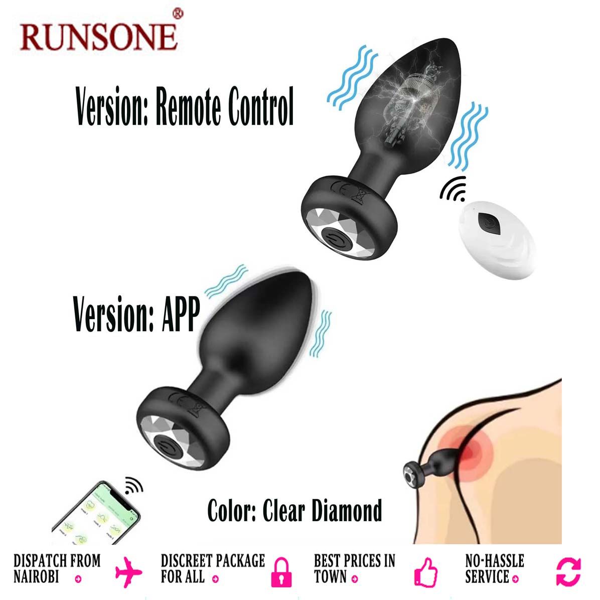 Smart Anal Plug APP Vibrator Wireless Remote Control Butt Plug Vibrating Male Prostate Massage Waterproof Rechargeable Silicone Adult Sex Toy for Men Women Couples