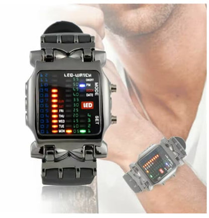 New Watches Multifunctional Popular Square Dial Unisex Binary LED Digital Watches Rubber Band Casual Sport Outdoor Wrist Watch Luminous Smartwatch For Men Women Smart Bracelet Gifts
