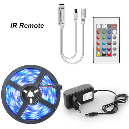 5M/10M LED Light Strip Light LED RGB Lights Flexible LED Lamp Tape Ribbon Tape Diode DC With IR Remote Controller