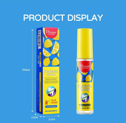 Probiotic Spray Fresh Breath Lemon Flavor Remove Oral Odor Bad Breath Mouth Portable Freshener - Disaar