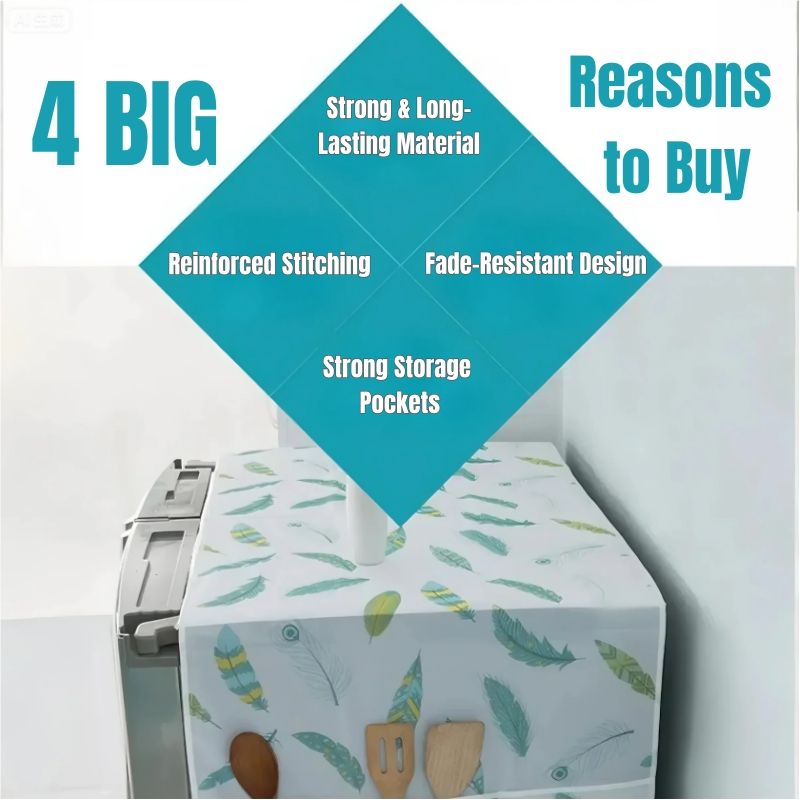 2-in-1 Multi-functional Refrigerator Storage Bag Cover Cloth Protects Refrigerator From Scratches Protects From Grease Dust Organizes Cookware Stores Kitchen Tools washing machine Hanging Bag