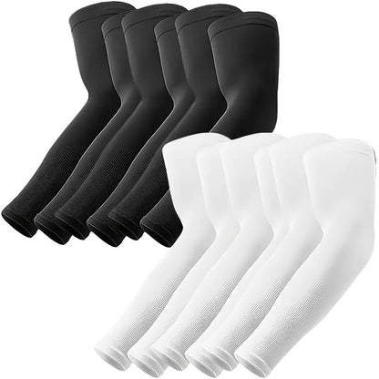 6 Pairs of Cooling Compression Arm Sleeves - Men's and Women's Sports Sun Protection, Outdoor Cycling, Fishing, Golf, and Athletic Wear Essentials