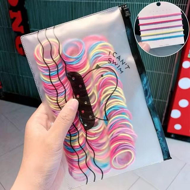 200/300pcs Cute Hair Ties For Kids & Girls - Colorful Elastic Polyester Hair Bands Ponytail Holder Children Rubber Band Hair Accessories