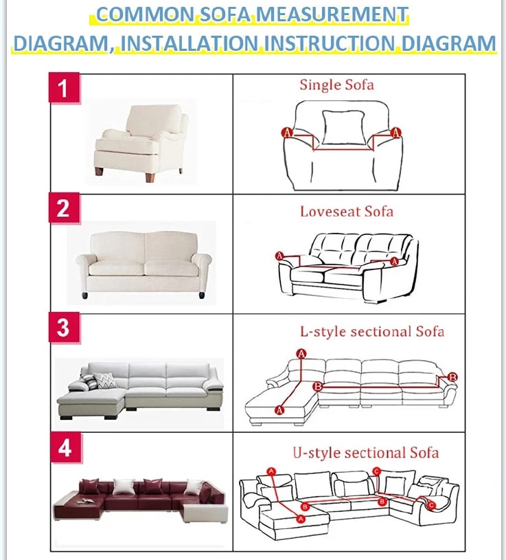 Sofa Cover Elastic Stretch Sofa Slipcovers Pillow case Sofa Covers with Anti-Slip Foams, Washable Furniture Protector for Kids, Pets for Living Room Couch Slipcover L shape Armchair Cover