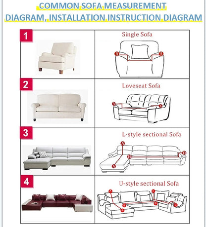Sofa Cover Elastic Stretch Sofa Slipcovers Pillow case Sofa Covers with Anti-Slip Foams, Washable Furniture Protector for Kids, Pets for Living Room Couch Slipcover L shape Armchair Cover