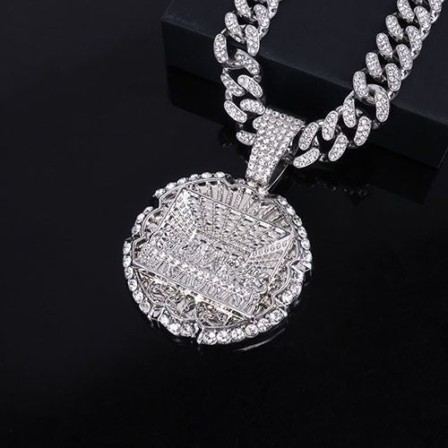new last supper pendant necklace for men pendant with cuban chain necklace iced out bling bling chain gift fashion necklace hip hop rapper jewelry accessories for men/women