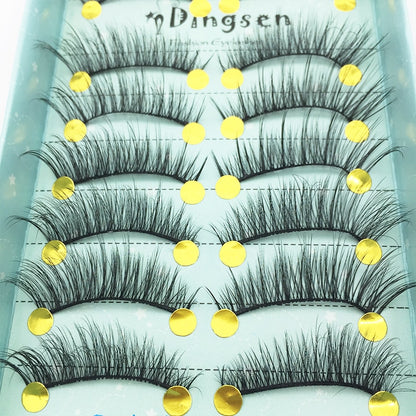 10 Pairs Faux 3D Mink Lashes Natural False Eyelashes Long Lasting Extension beautiful eyes Dramatic Fluffy Soft Wispy Volume Cross Reusable Eyelash Makeup Beauty Tools