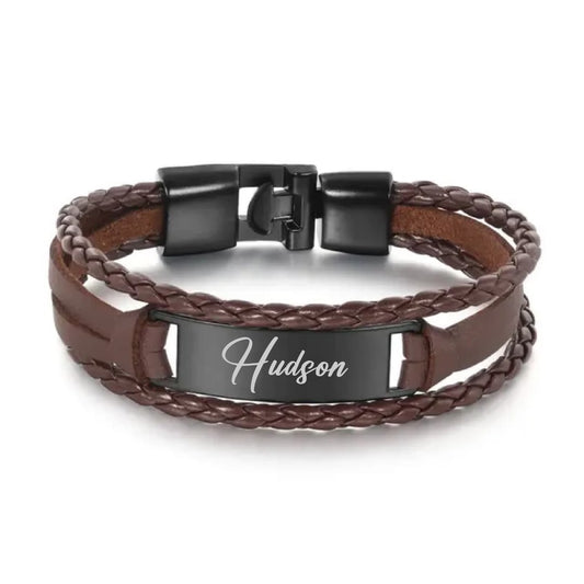 Personalised Men's Leather Bracelets â€“ Rio Gift Shop