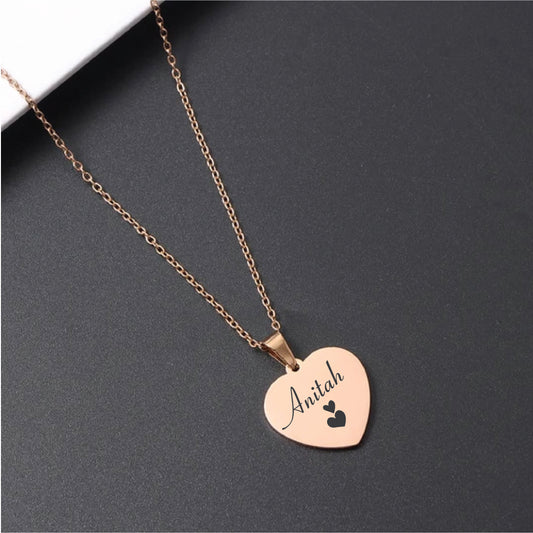 Personalized Rose Gold Pendant Necklace