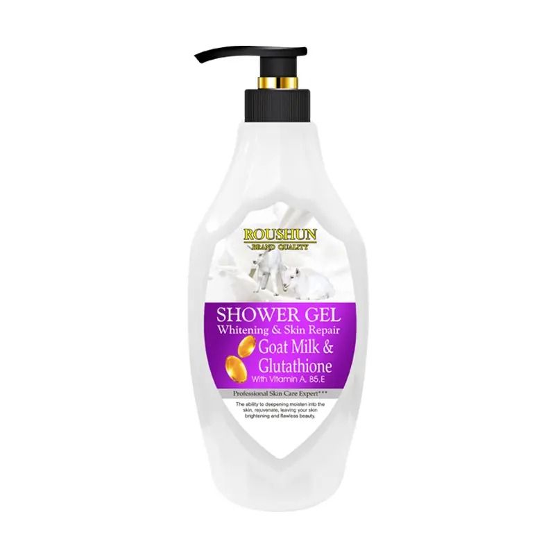 2 Packs Roushun Goat Milk Shower Gel -1380ml X 2 Body Fast Whitenng Shower Gel Deeply Cleanses Rich and Creamy blend Softer Skin After Wash Roushun Snail White Shower Gel 1380ml X 2