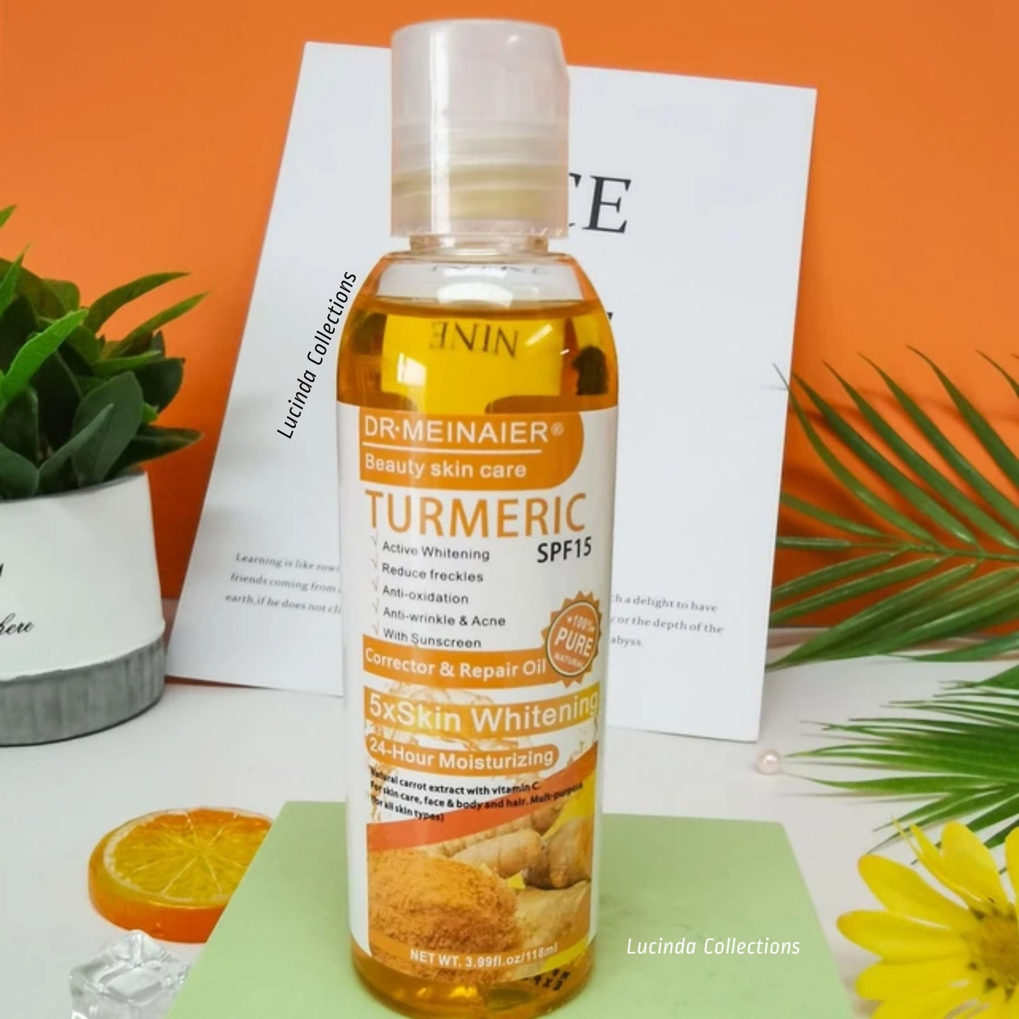 DR MEINAIER Turmeric Corrector & Repair Oil Moisturizing Whitening Sunscreen SPF 15 for Skin Face Body & Hair - Dr. Meinaier