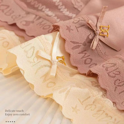 Women's Panties Ice Silk Seamless Mid-waist Temperature Change Antibacterial Breathable Cotton Crotch Hip Lift Underwear