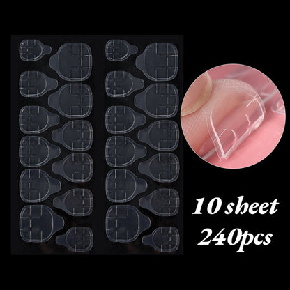 10 Sheets 240pcs Double Sided False Nail Art Adhesive Tape Glue Sticker DIY Tips Fake Nail Acrylic Manicure Gel Makeup Tool