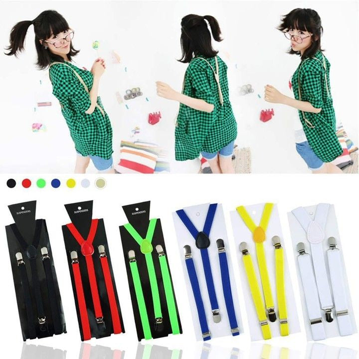 Adjustable Elasticated Adult Suspender Straps Unisex Women Men Y Shape Elastic Clip-on Suspender