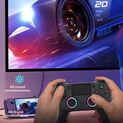 P4 Game Controller Wireless Bluetooth PC Joystick Six-axis Dual Four-vibration Gamepad Console With Light Game Console Game Pad For Android IOS Phone PC Tablet TV Box Game Accessories