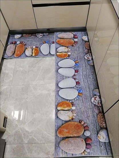 2 Pieces Kitchen Rugs Set Non Slip Kitchen Mat Rubber Backing Mat Slip Kitchen Mats and Rugs Waterproof Kitchen Rug Ergonomic Comfort Standing Mat