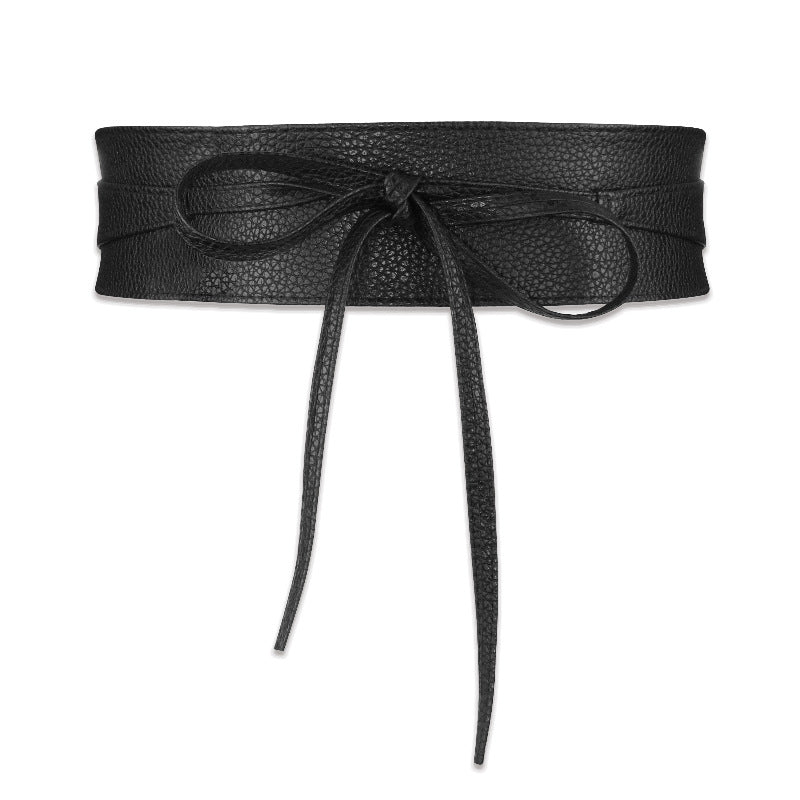 New decorative wide belt Women's simple and versatile wide waistband clothing accessories Belt bow tie matching skirt