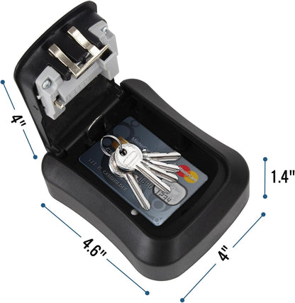 Key Lock Box Wall Mounted, 4 Digit Combination Lockbox for Outside, House Keys - 5 Keys Capacity, Key Safe Security Storage Lock Box for Indoor, Outdoor, Garage, Garden, Store