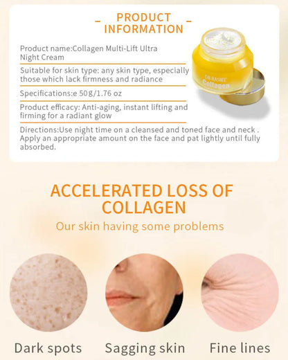 Dr. Rashel Collagen Multi-Lift Ultra Night Cream Skin Firming Lifting Anti-ageing Reduces Fine Lines and Wrinkles - DR RASHEL