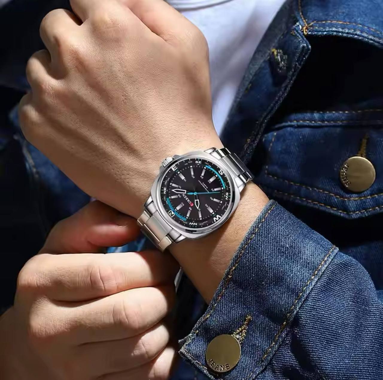 CURREN GENTS WATCH #8455 UNIQUE DESIGN WATER RESISTANT BATTERY POWERED CURREN BRANDED BOX ENQUIRIES