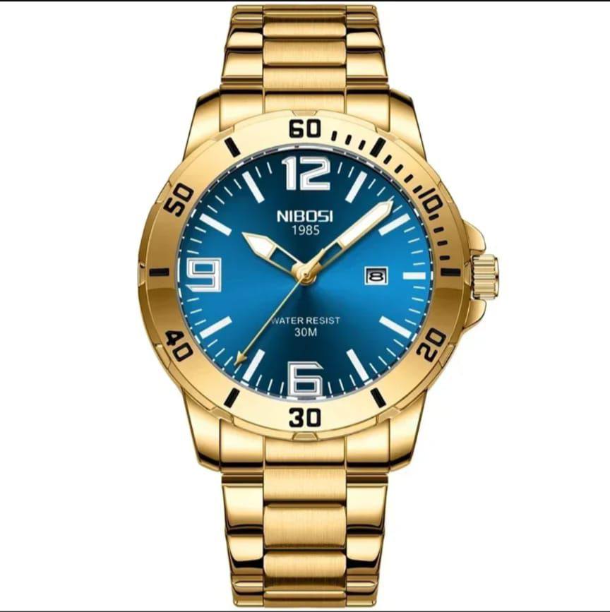 NIBOSI WATCHES DATE DISPLAY WATER RESISTANT BATTERY POWERED STAINLESS STEEL ENQUIRIES