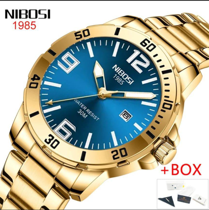 NIBOSI WATCHES DATE DISPLAY WATER RESISTANT BATTERY POWERED STAINLESS STEEL ENQUIRIES