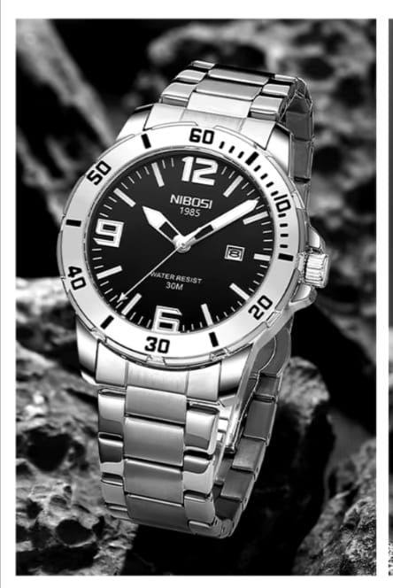 NIBOSI WATCHES DATE DISPLAY WATER RESISTANT BATTERY POWERED STAINLESS STEEL ENQUIRIES