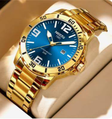 NIBOSI WATCHES DATE DISPLAY WATER RESISTANT BATTERY POWERED STAINLESS STEEL ENQUIRIES